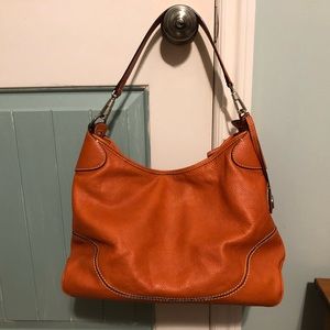 Dooney and Bourke orange leather hobo bag